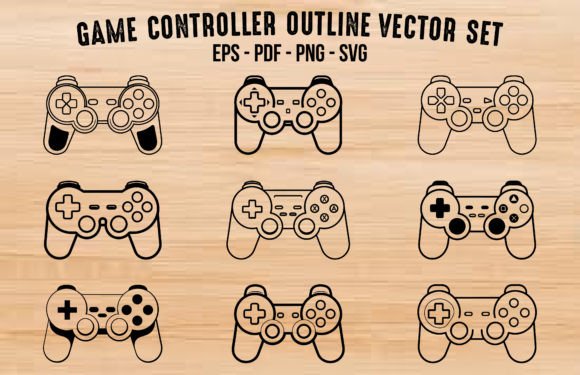 Download Gamepad Console Outline SVG Bundle - Gamepad Collection